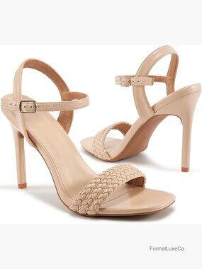 Braided Ankle Strap Stiletto Heels Open Toe Dressy Wedge Sandals Party Wedding